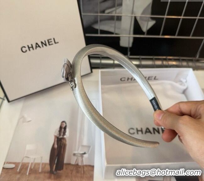 Top Grade Chanel Headband with Camellia Bloom 0820 Grey 2024