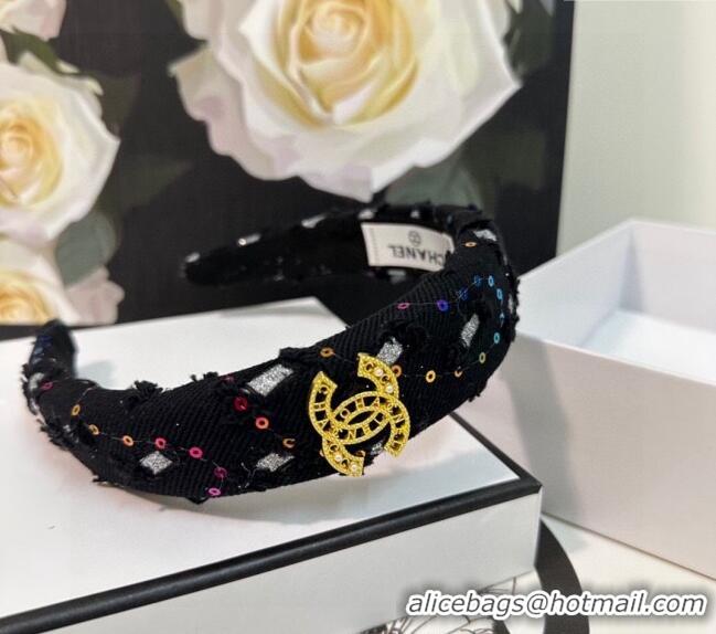 Inexpensive Chanel Headband with Sequins 082007 Black 2024