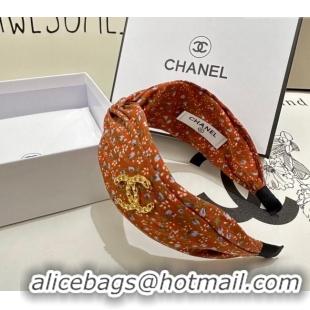 Best Price Chanel Flora Printed Headband 082008 Orange 2024