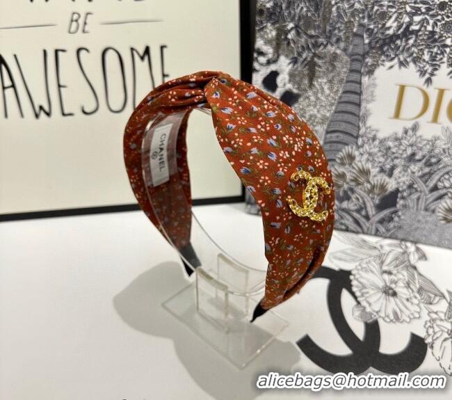 Best Price Chanel Flora Printed Headband 082008 Orange 2024