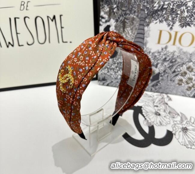 Best Price Chanel Flora Printed Headband 082008 Orange 2024