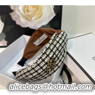 Lower Price Chanel Tweed Headband 082010 Brown 2024