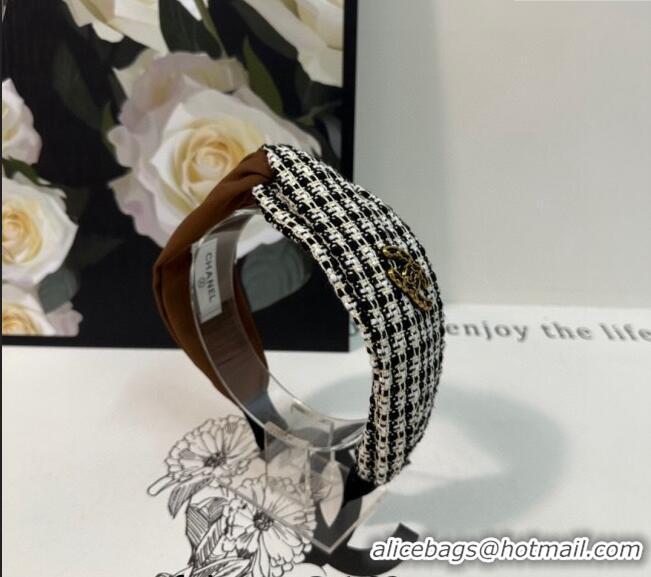 Lower Price Chanel Tweed Headband 082010 Brown 2024