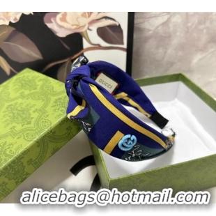 Original Cheap Gucci Bow Headband 082011 Blue 2024