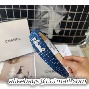 Top Grade Chanel Dotted Headband 082012 Blue 2024