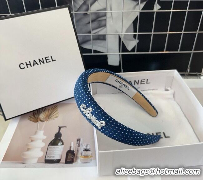 Top Grade Chanel Dotted Headband 082012 Blue 2024