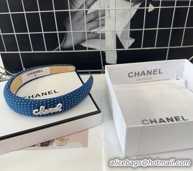 Top Grade Chanel Dotted Headband 082012 Blue 2024