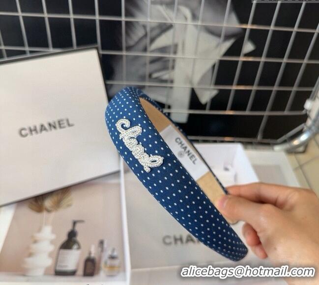 Top Grade Chanel Dotted Headband 082012 Blue 2024