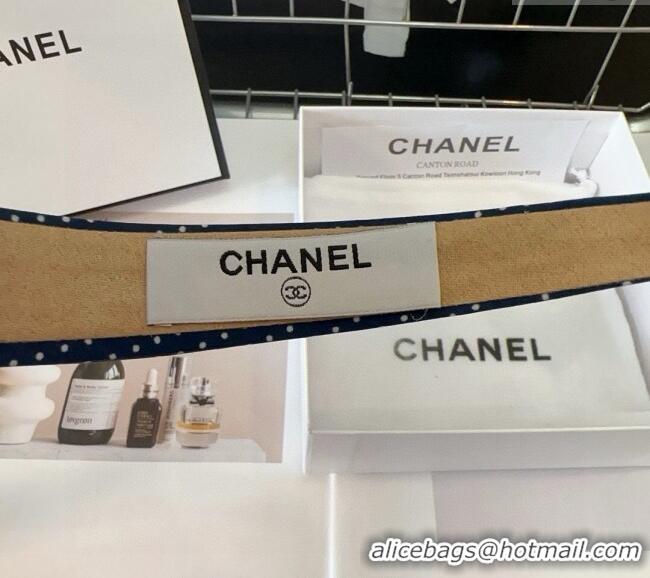 Top Grade Chanel Dotted Headband 082012 Blue 2024