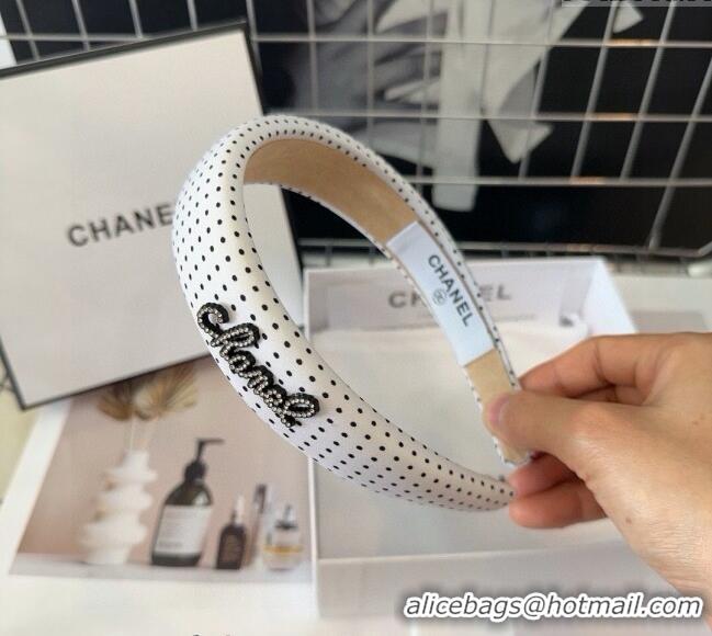 Top Design Chanel Dotted Headband 082012 White 2024