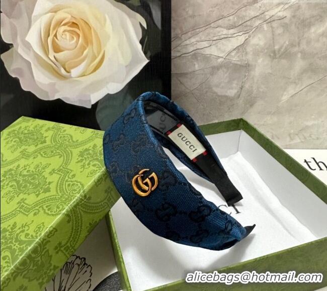 Good Taste Discount Gucci GG Wide Headband 0820 Blue 2024
