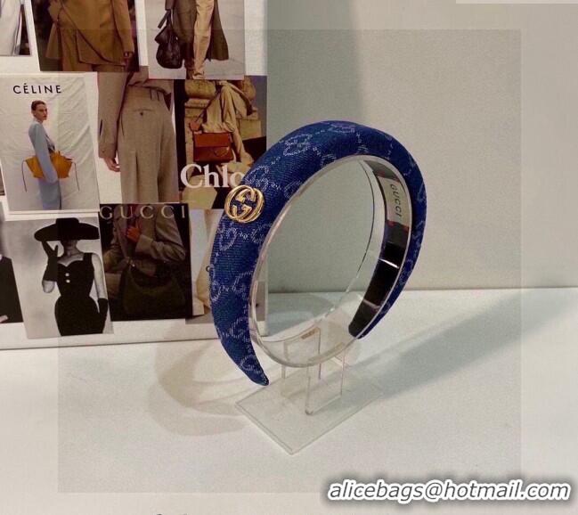 Cheap Discount Gucci GG Denim Headband 0820 Blue 2024