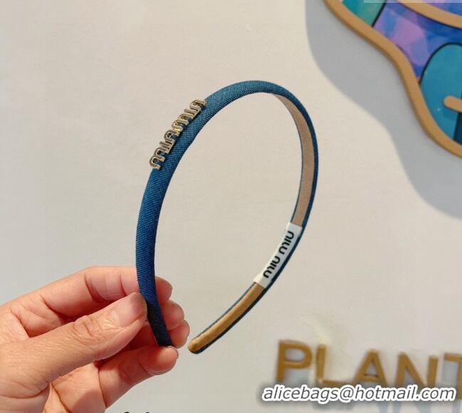 Best Price Miu Miu Narrow Denim Headband 0820 Blue 2024