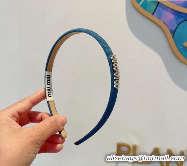 Best Price Miu Miu Narrow Denim Headband 0820 Blue 2024