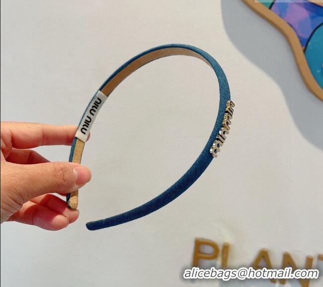 Best Price Miu Miu Narrow Denim Headband 0820 Blue 2024