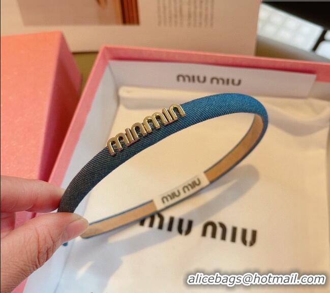 Best Price Miu Miu Narrow Denim Headband 0820 Blue 2024