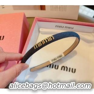Buy Discount Miu Miu Narrow Denim Headband 0820 Dark Blue 2024