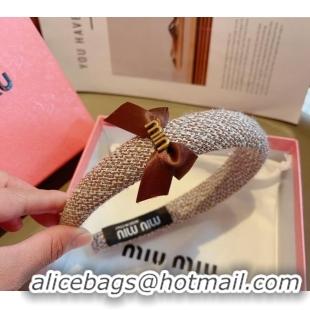 Promotional Miu Miu Headband with Bow 0820 Brown 2024