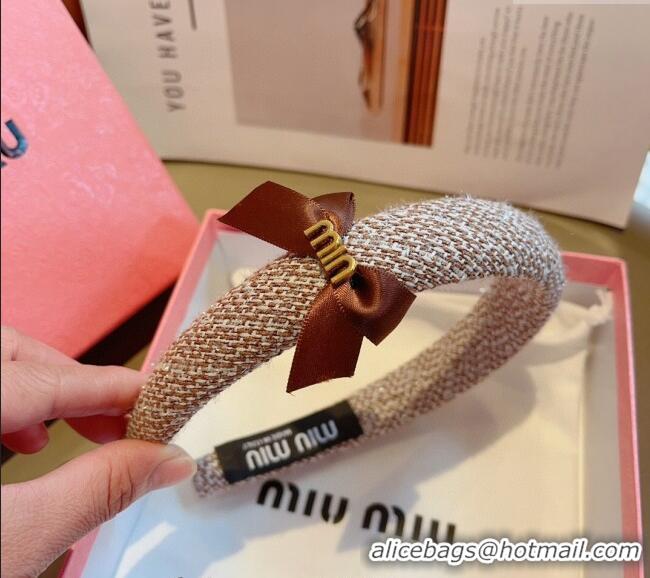 Promotional Miu Miu Headband with Bow 0820 Brown 2024