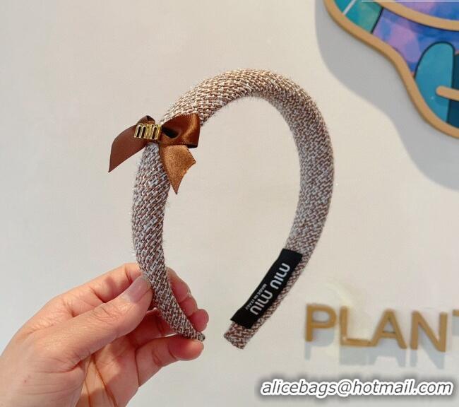 Promotional Miu Miu Headband with Bow 0820 Brown 2024