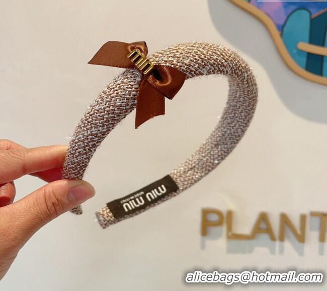 Promotional Miu Miu Headband with Bow 0820 Brown 2024