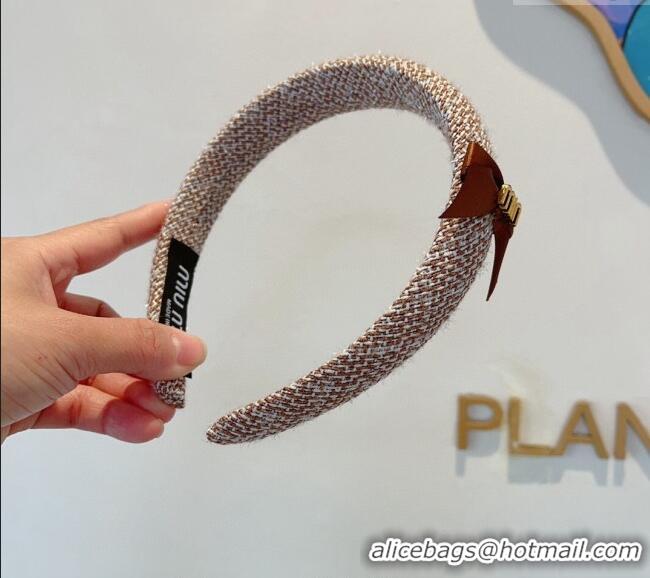 Promotional Miu Miu Headband with Bow 0820 Brown 2024