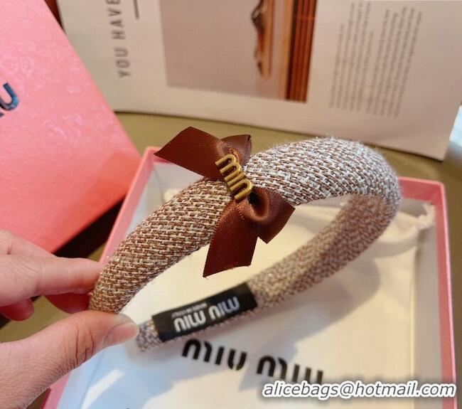 Promotional Miu Miu Headband with Bow 0820 Brown 2024