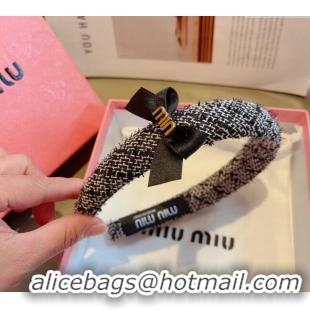 Top Quality Miu Miu Headband with Bow 0820 Black 2024