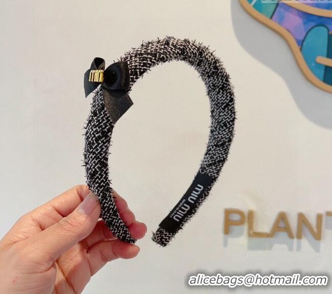 Top Quality Miu Miu Headband with Bow 0820 Black 2024