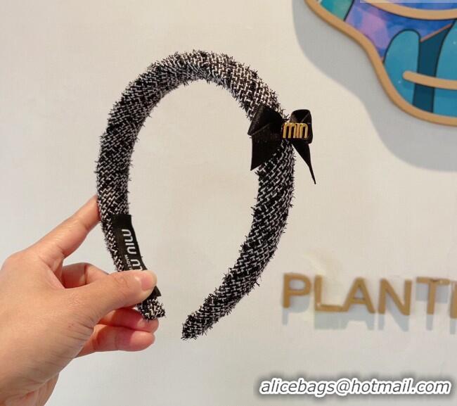 Top Quality Miu Miu Headband with Bow 0820 Black 2024