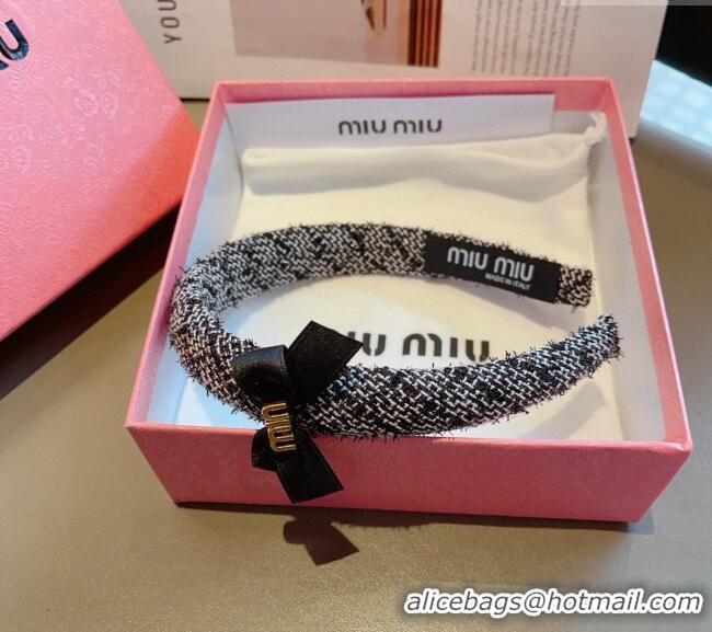 Top Quality Miu Miu Headband with Bow 0820 Black 2024