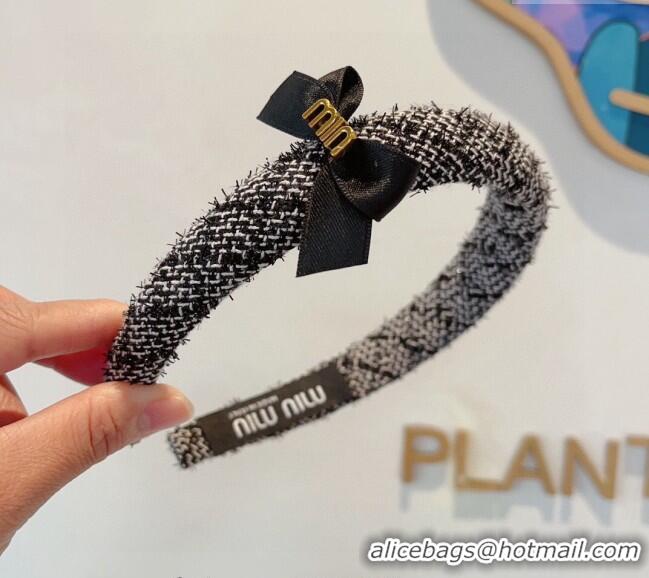 Top Quality Miu Miu Headband with Bow 0820 Black 2024