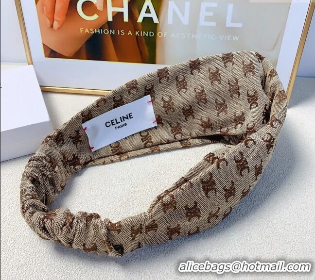 Famous Brand Celine Logo Headband CE091201 Beige 2024