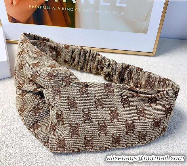 Famous Brand Celine Logo Headband CE091201 Beige 2024