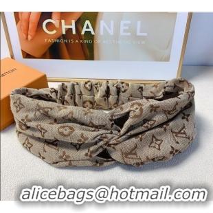 Best Luxury Louis Vuitton Monogram Headband L0912 Beige 2024