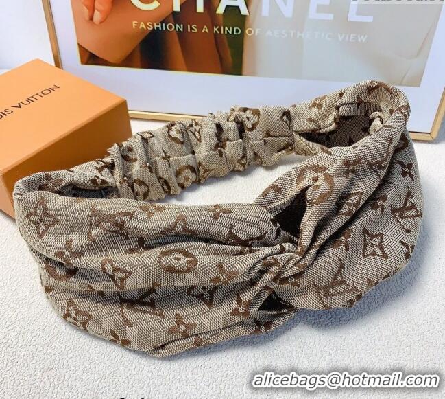 Best Luxury Louis Vuitton Monogram Headband L0912 Beige 2024