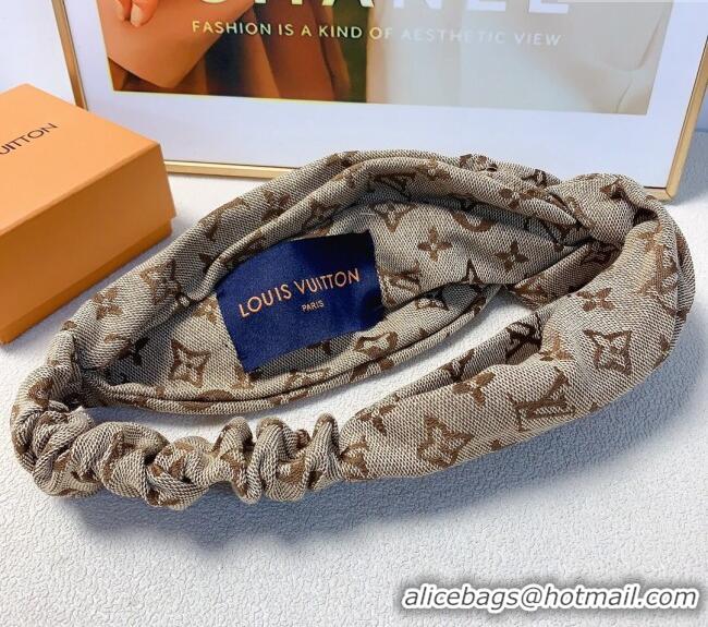 Best Luxury Louis Vuitton Monogram Headband L0912 Beige 2024
