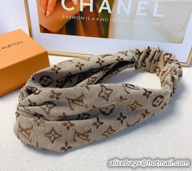 Best Luxury Louis Vuitton Monogram Headband L0912 Beige 2024