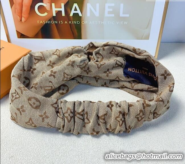 Best Luxury Louis Vuitton Monogram Headband L0912 Beige 2024