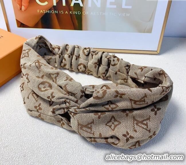 Best Luxury Louis Vuitton Monogram Headband L0912 Beige 2024