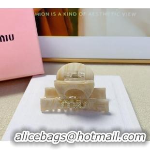 Best Price Miu Miu Hair Clip with Pearls Logo MIU091201 Beige 2024
