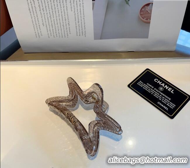 Grade Design Chanel Star Hair Clip with Pearls 0912 Light Brown 2024