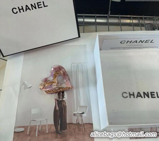 Grade Design Chanel Heart Hair Clip 0912 Light Purple 2024