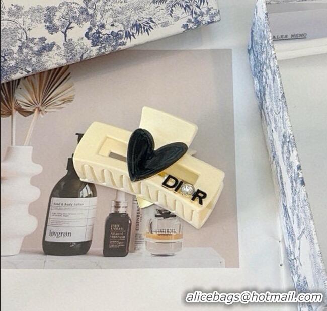 Famous Brand Dior Heart Hair Clip with Strass 0912 White 2024