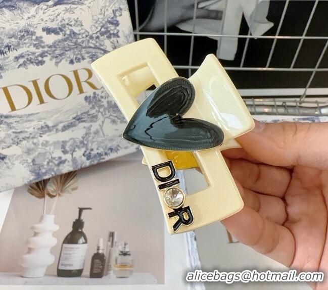 Famous Brand Dior Heart Hair Clip with Strass 0912 White 2024