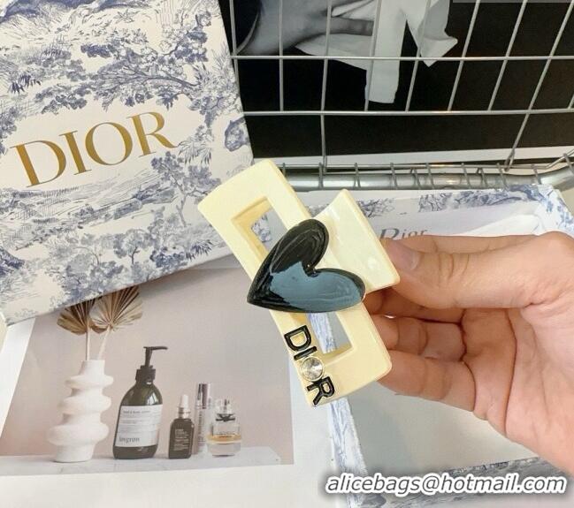 Famous Brand Dior Heart Hair Clip with Strass 0912 White 2024