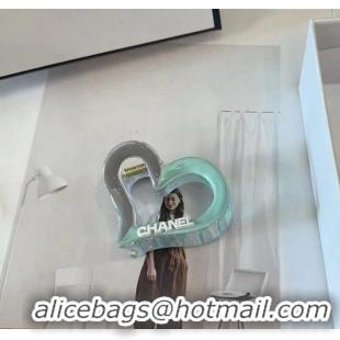 Big Discount Chanel Heart Hair Clip 0912 Green/Grey 2024