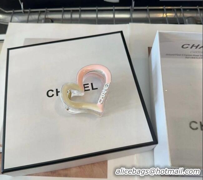 Pretty Style Chanel Heart Hair Clip 0912 Pink/White 2024