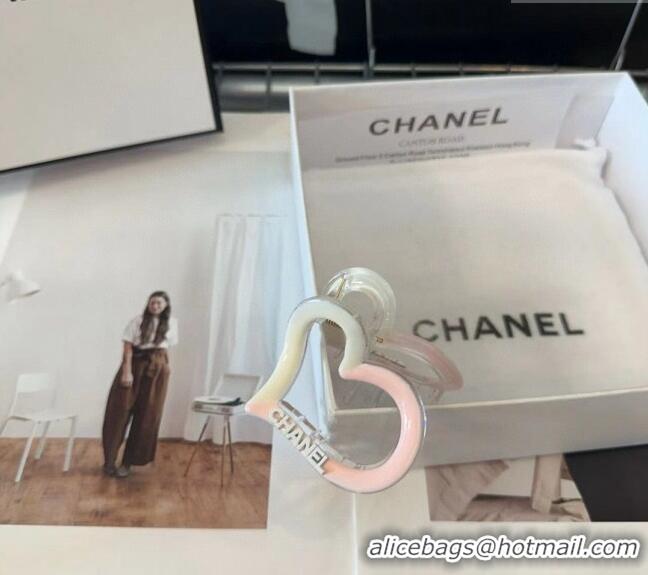 Pretty Style Chanel Heart Hair Clip 0912 Pink/White 2024
