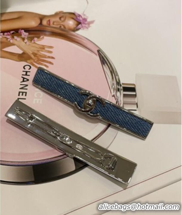 Top Quality Chanel Denim Hair Clip 0912 Blue 2024